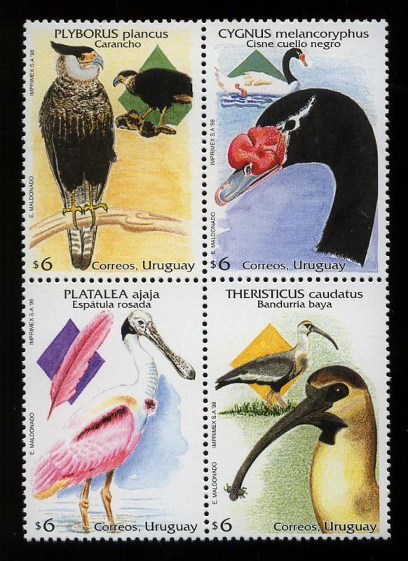 NATIVE SWAMP BIRDS FAUNA URUGUAY Sc#1718 MNH STAMP SET CV$8.00