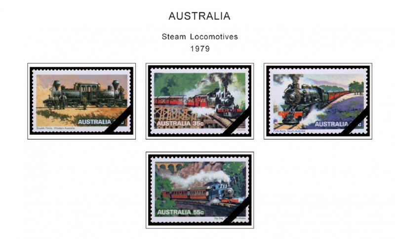 COLOR PRINTED AUSTRALIA 1976-1990 STAMP ALBUM PAGES (63 illustrated pages)