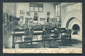 1906 Indiana University Library Postcard - Bloomington, Indiana to Anderson, IN