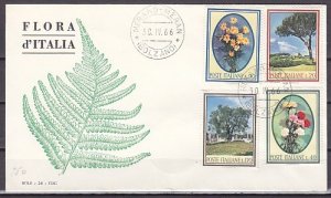 Italy, Scott cat. 934-937. Flowers and trees issue. First day cover. ^