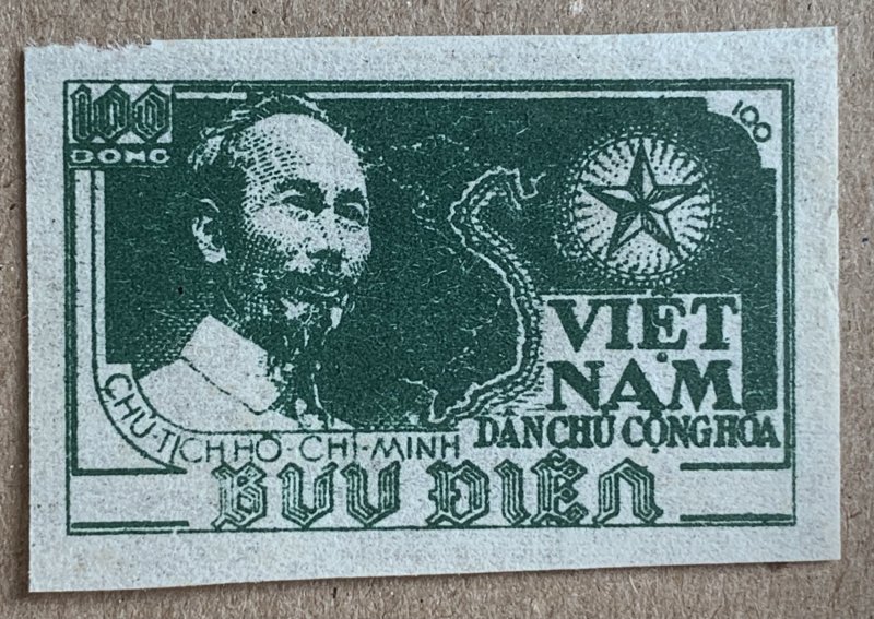 Viet Nam North DR 1951 100d Ho Chi Mi - imperforate.  Scott 2, CV $20.00