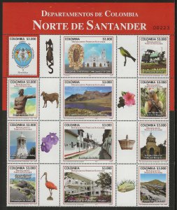Colombia 2011, Scott 1359, Norte de Santander Department, Sheet of 12