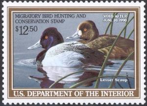 RW56, Lesser Scaup Federal Duck Stamp VF OG NH - Stuart Katz