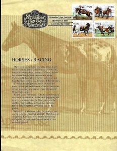 SP#143 F.D.C. 3 pages  2155-58 2756-59 Breeders Cup 11/5/ 94 Louisville Kentucky