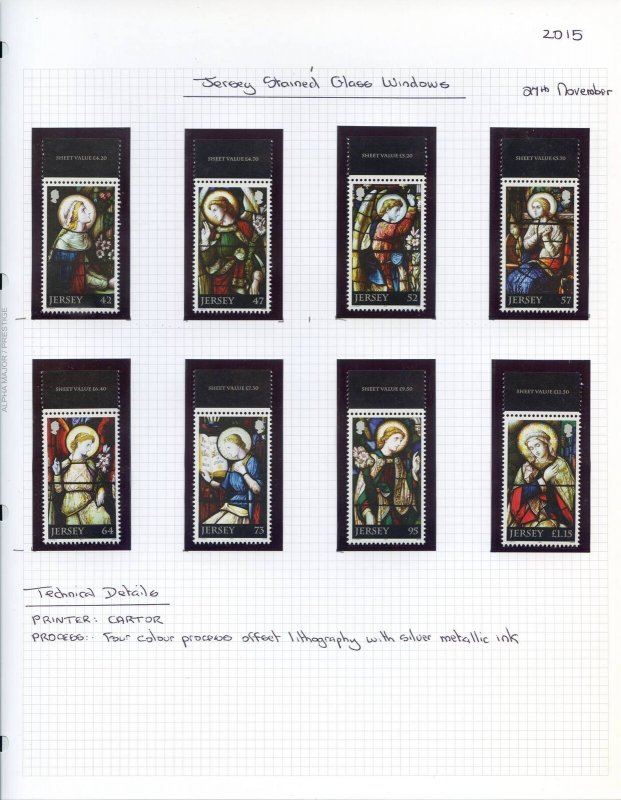 Jersey 2015 Stained Glass Windows sets Unmounted Mint 