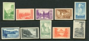 US Stamp #756-765 IMPERF Set of National Parks - MNGNH - CV $15.50