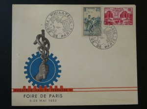 Paris fair philatelic cover France 1953