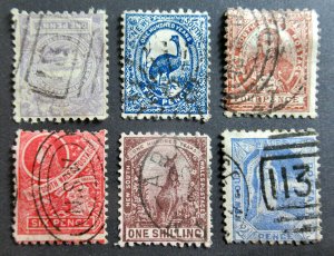 New South Wales 1888-1890 Stamps #77-82 &89 Used CV $35