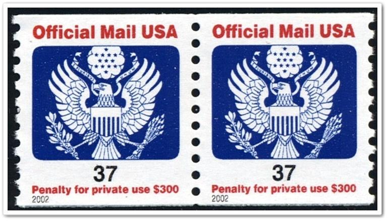 SC#O159 37¢ Official Coil Pair MNH 