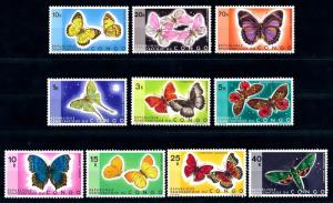 [65700] Congo Kinshasa 1971 Butterflies 10 Values MLH