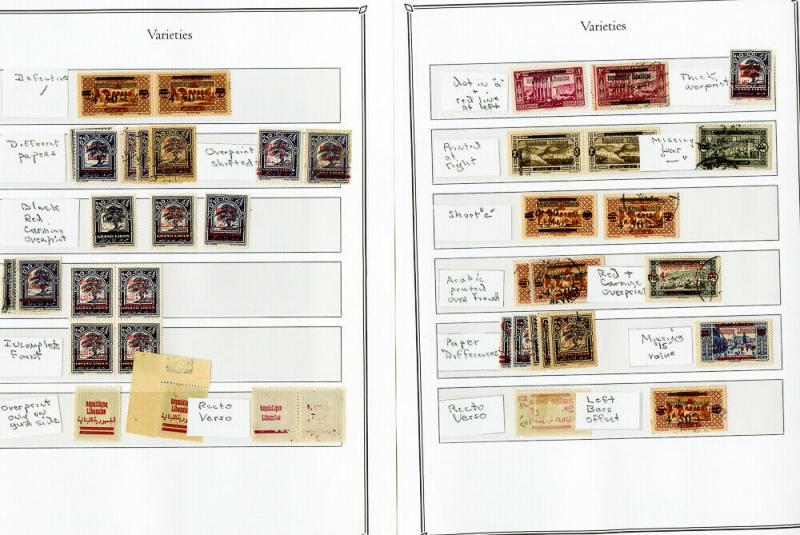 Lebanon Stamps150x Errors & Varieties 1925-1928 on pages