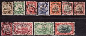 $German Colonies/East Africa Sc#11-21 used, VF+, sm. thin on 19, Cv. $495.35