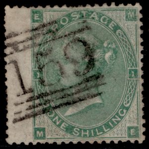 GB QV SG90d, 1s green THICK PAPER, USED. Cat £375. ME