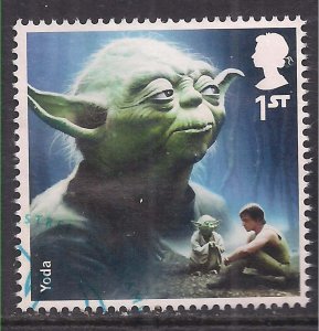 GB 2015 QE2 1st Star Wars Yoda Ex Fdc SG 3759 ( A191 )