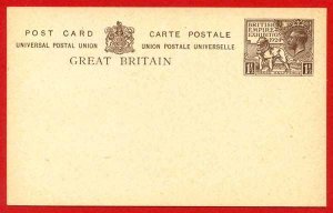 CP86 KGV 1 1/2d 1924 Wembley Post Office Issue Postcard Mint