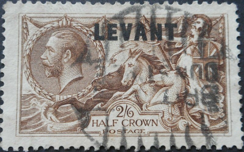 British Levant 1921 GV 2/6 Seahorse SG L24 used