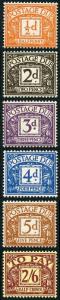 SGD40-D45 1954-55 Post Due Wmk Tudor 1/2d - 2/6 Set of 6 U/M