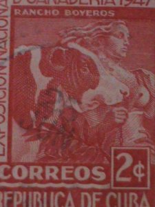 ​CUBA-1947-SC#405 NATIONAL LIVESTOCK EXPOSITION CTO-77 YEARS OLD FANCY CANCEL