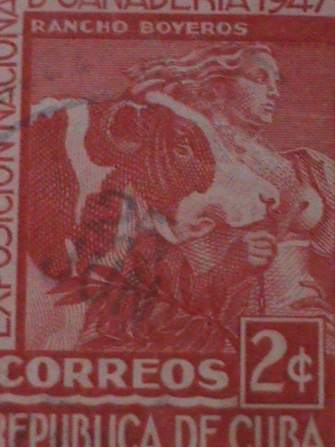 ​CUBA-1947-SC#405 NATIONAL LIVESTOCK EXPOSITION CTO-77 YEARS OLD FANCY CANCEL