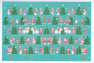 Denmark. 1980 Christmas Seal Unfolded Sheet. Animals, Dog, Horse,Bird. 4 Side P.