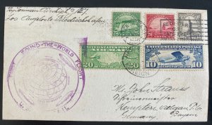 1929 USA LZ 127 Graf Zeppelin Round Flight Airmail PC cover To Kempten Germany