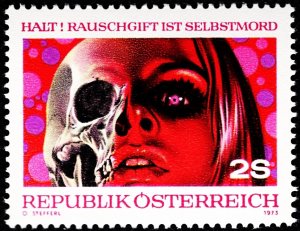 Austria 1973 MNH Stamps Scott 938 Drug Abuse Health Skeleton