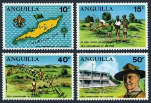 Anguilla 95-98, MNH. Michel 95-98. Boy Scouts, 1970. Map, Badge, Baden-Powell.