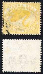 Western Australia SG113a 1898 2d Bright Yellow Wmk W Crown INVERTED