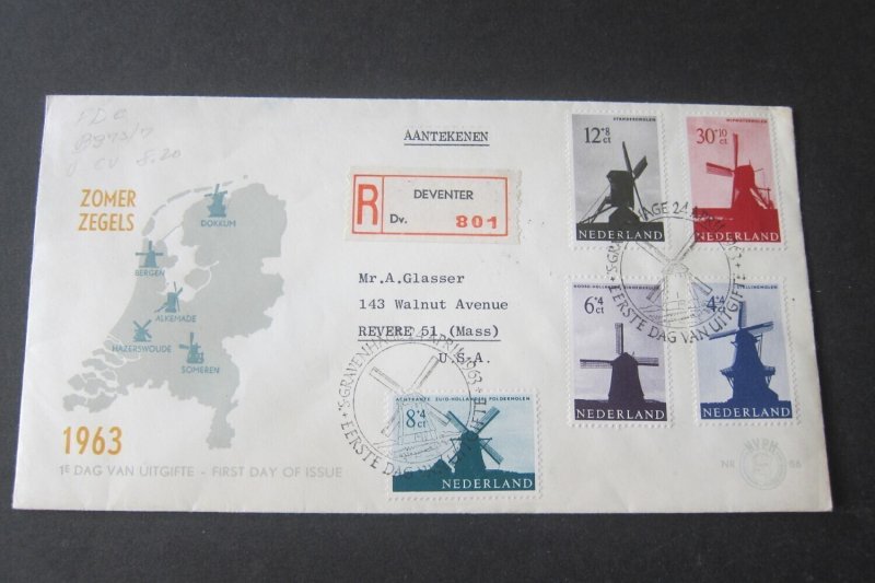 Netherlands 1963 Sc B373-77 FDC