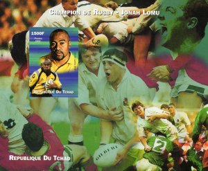 Chad 2002 Champion of Rugby - Jonah Lomu  S/S IMPERFORATED MNH