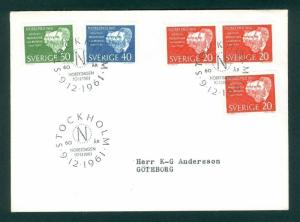 Sweden FDC  1961 Nobel Prize 1901. Addressed