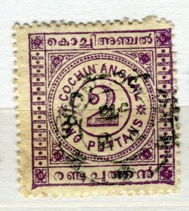 INDIA COCHIN; 1903 early classic Local Numeral issue used SHADE of 2p. value