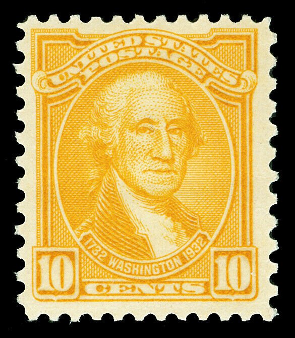 Scott 715 1932 10c Orange Yellow Washington Issue Mint F-VF OG NH Cat $15