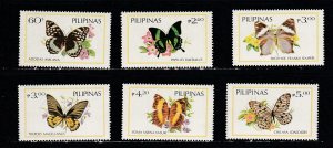 Philippines # 1693-1698, Butterflies, Mint NH, 1/2 Cat,