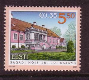 Estonia Sc562 2007 Sagadi Hall Euro added stamp NH