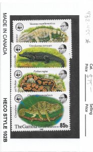 The Gambia: Sc #432-435, MH Lizard Set (55225)