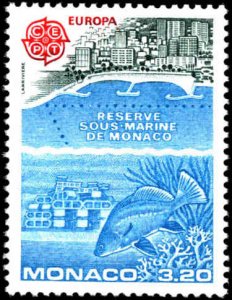 Monaco #1530-1531, Cplt Set(2), 1986, Marine Life, Fish, Europa, Never Hinged