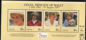 Thematic stamps ST. KITTS 1998 DIANA SHEET MS515 mint