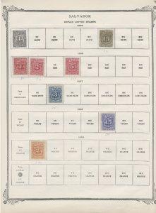 El Salvador, 13 pages of pre-1900 stamps, SCV $1300+ Amazing collection
