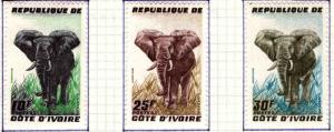 Ivory Coast Scott 167-169 MH* Elephant stamp set