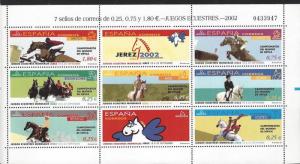 Spain, 3167, MNH, Postage 2002, Topical, World Equestrian Games, SS