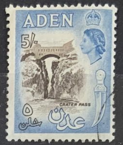 ADEN 1953 DEFINITIVE 5/- SG67 MOUNTED MINT