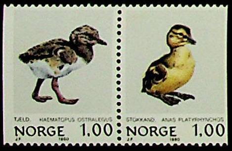 Norway 1980 #759-60 MNH. Birds, pair