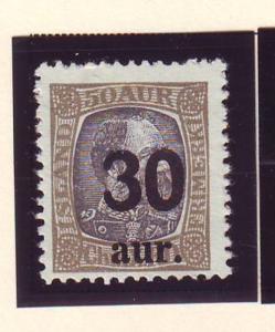 Iceland Sc 137 1925 30 a ovpt on 50a stamp used