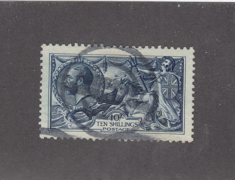 GB # 175 VF-SON KGV 10sh GEORGE AND THE DRAGON SEAHORSE CAT VALUE $475