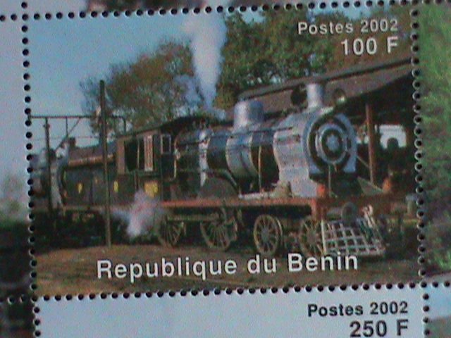 ​BENIN-STAMP-2002 CLASSIC TRAINS CTO- MNH STAMP SHEET RARE