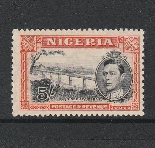 Nigeria 1938/51 5/- P13 x 11.5 MM SG 59