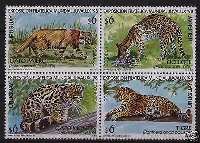 Wildcats leopard panther stamp expo URUGUAY Sc#1726 MNH S...