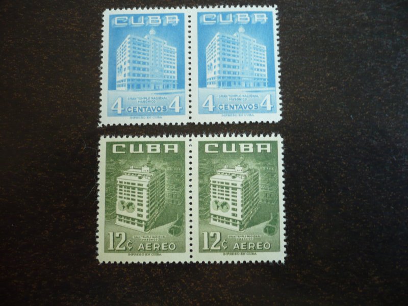 Stamps - Cuba - Scott#558,C135 - Mint Hinged Set of 2 Stamps in Pairs