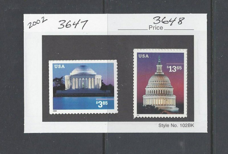 US Scott # 3647 & 3648  // 2002 Regular Issues Mint Set 